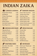 North Indian Menu