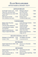 Bakery Menu