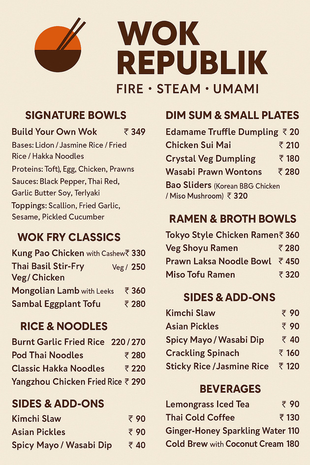 Chinese Menu