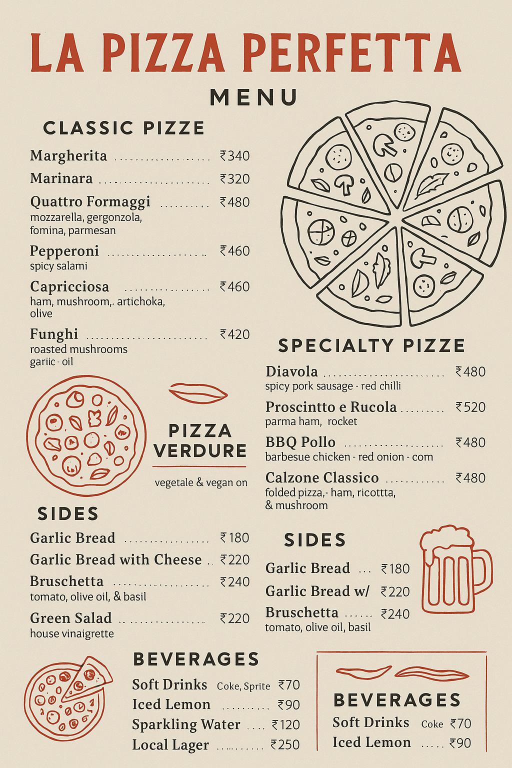 Pizzeria Menu