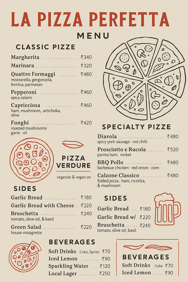 Pizzeria Menu