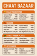 Snacks & Chaat Menu