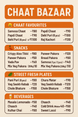 Snacks & Chaat Menu