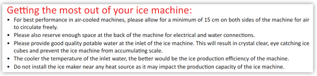 Note on using Ice Machines