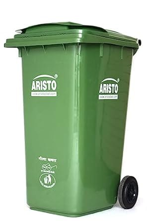 Aristoplast Wheel Waste Bin with Manual Lift (90 Ltr) Multi-colour