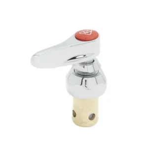 T&S Eterna Cartridge with Spring Check – Right Hand (Hot), Lever Handle, Screw & Red Index Button, New-Style (002712-40NS)