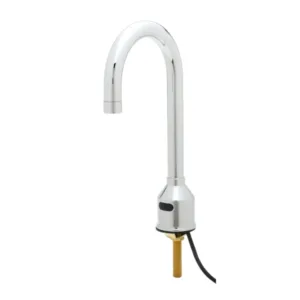 T&S Equip Sensor Faucet – Deck Mount, Single Hole with Rigid Gooseneck, AC/DC Control Module & Mix Tee (5EF-1D-DG)