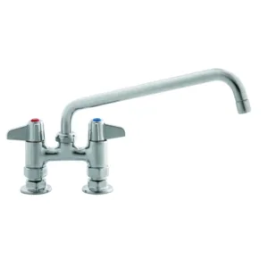T&S Deck Mount Faucet – 4" Centers with 12" Swing Nozzle (5F-4DLX12)