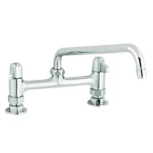 T&S Deck Mount Faucet – 8" Centers with 12" Swing Nozzle (5F-8DLX12)