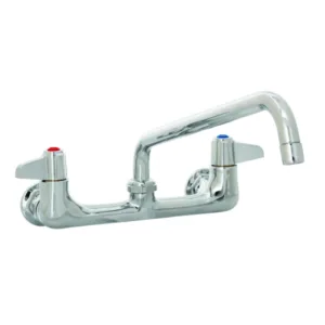 T&S Wall Mount Faucet – 8" Centers with 12" Swing Nozzle (5F-8WLX12)