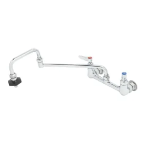 T&S Pot Filler – Wall Mount, 8" Centers with 18" Double Joint Nozzle & Insulated On-Off Control (B-0597)