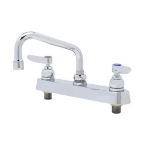 T&S Workboard Faucet – Deck Mount, 8" Centers with 6" Swing Nozzle & Lever Handles (B-1120)