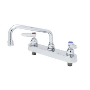 T&S Workboard Faucet – Deck Mount, 8" Centers with 8" Swing Nozzle & Lever Handles (B-1121)