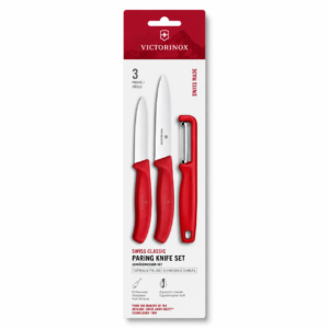 Victorinox Swiss Classic Paring Knife Set with I-Peeler, 3 Pieces, 10 cm (6.7111.33C1)