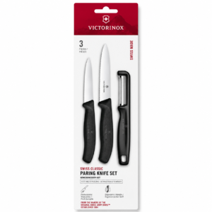 Victorinox Swiss Classic Paring Knife Set with I-Peeler, 3 Pieces, 10 cm (6.7113.33)