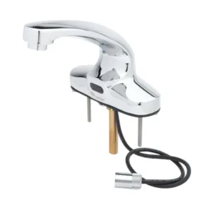 T&S ChekPoint Sensor Faucet – BDE 4" Centers (3-Hole) Deck Mount with Cast Spout, 0.5 GPM VR Aerator & Low-Flow HydroGenerator (EC-3103-VF05-HG)