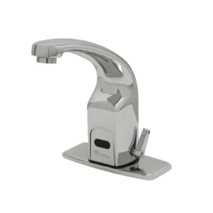 T&S ChekPoint Above-Deck Electronic Faucet – 4" Forged Deck Plate with Cast Spout & 2.2 GPM VR Aerator (EC-3132-4DP)