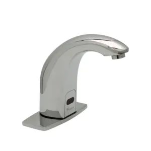 T&S ChekPoint Above-Deck Electronic Faucet – 4" Deck Plate with Contemporary Spout & 2.2 GPM VR Aerator (EC-3142-4DP)